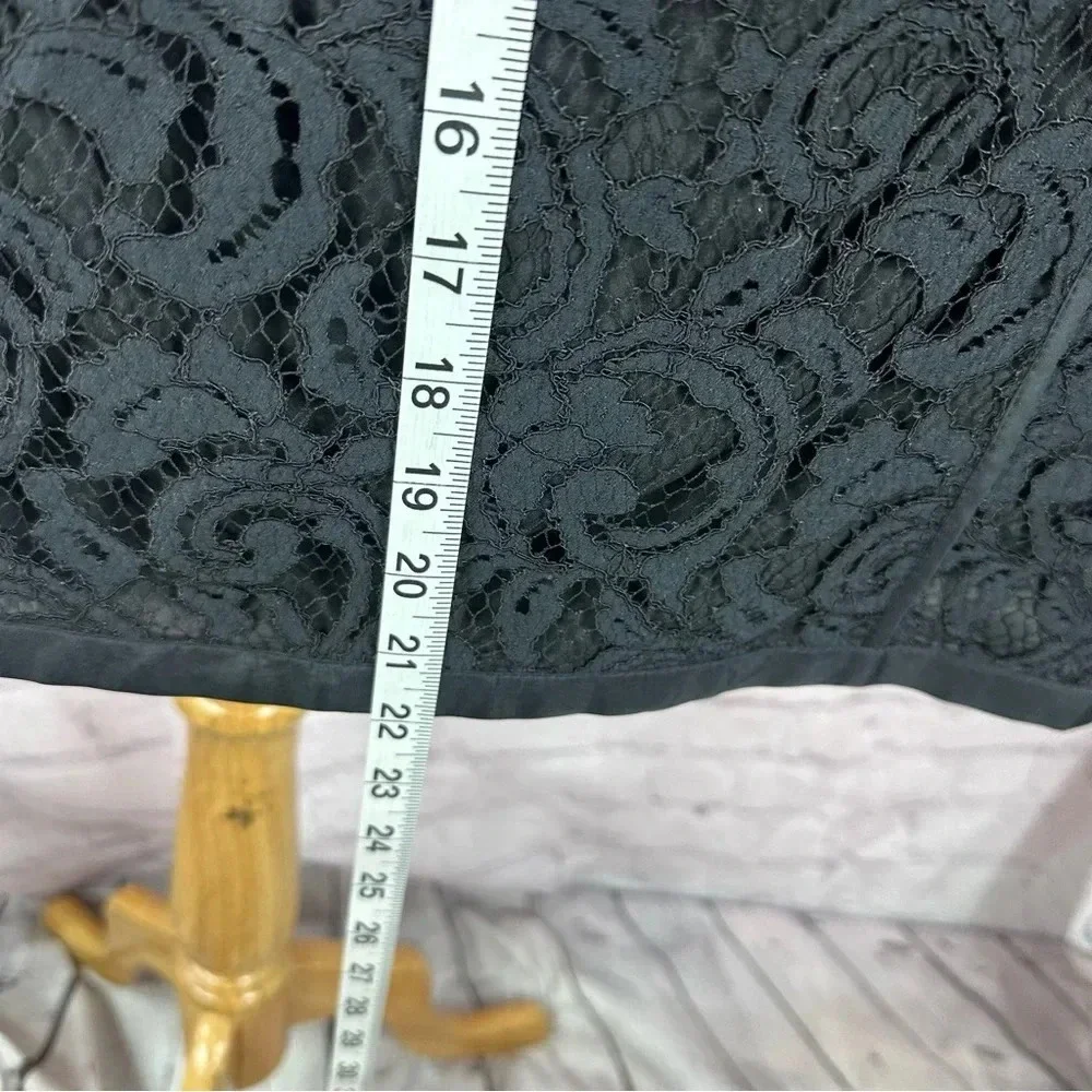 banana republic black lace overlay pencil skirt size 10